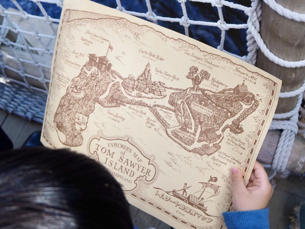 ディズニーランド　トムソーヤ島の地図の写真