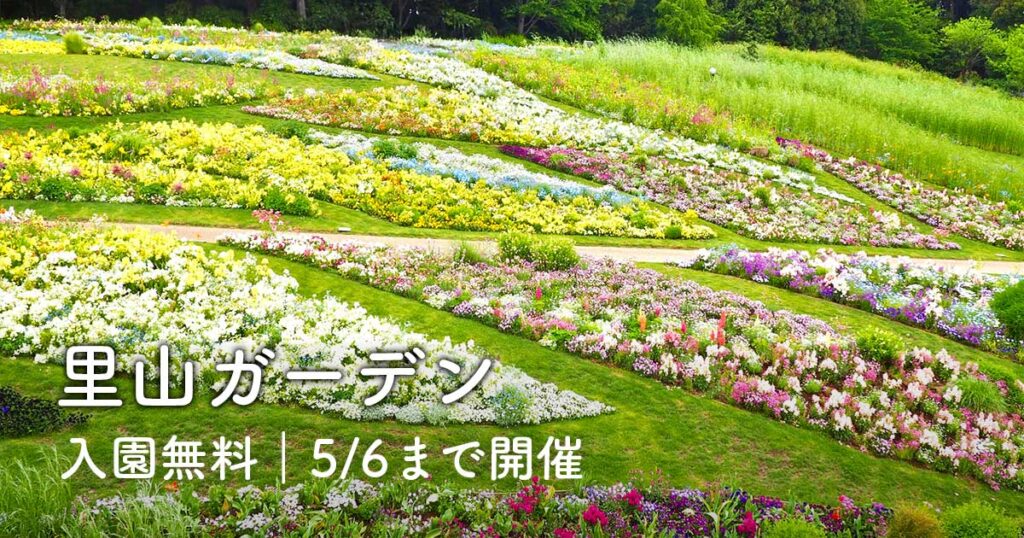 里山ガーデンの大花壇（横浜）｜2026年春は5月6日まで開催の無料花スポット